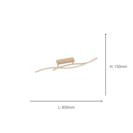 Eglo EU Grisolia Steel & Plastic Brown LED Ceiling Light
