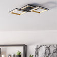 Eglo EU Calliera Black & Brass Steel Dual LED Square Modern Ceiling Light