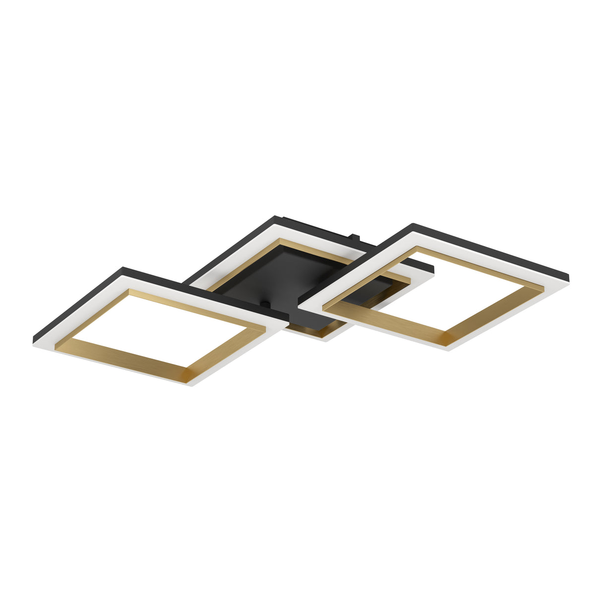 Eglo EU Calliera Black & Brass Steel Dual LED Square Modern Ceiling Light