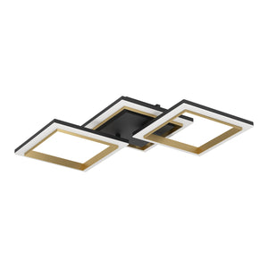 Eglo EU Calliera Black & Brass Steel Dual LED Square Modern Ceiling Light