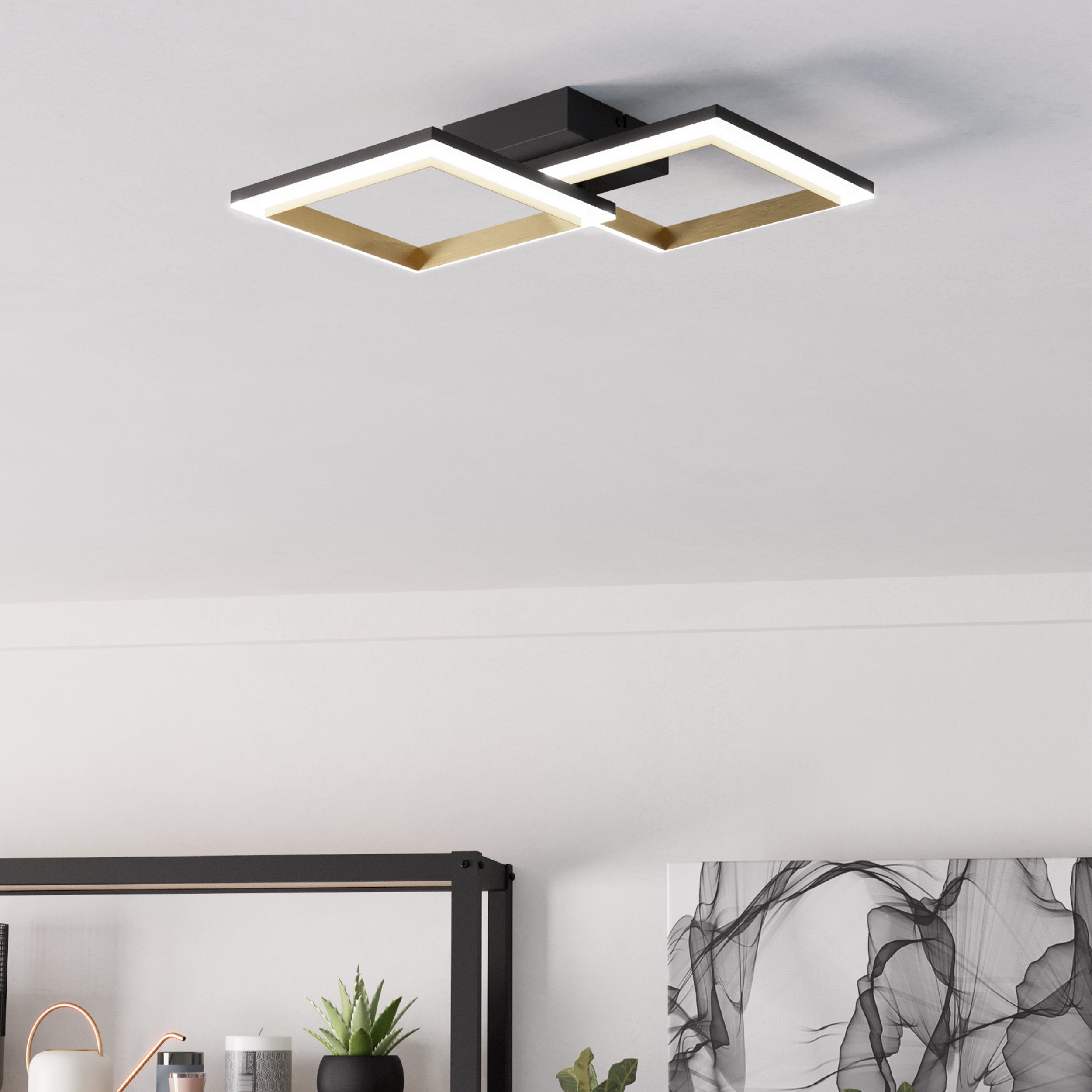 Eglo EU Loretello Steel LED Modern Ceiling Light, White 35cm product image - Endon Lighting from First Light Direct with great prices and fast UK delivery