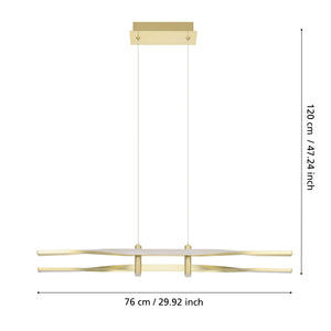 Eglo EU Colmeal Steel & Aluminium Brushed Brass LED Single Pendant
