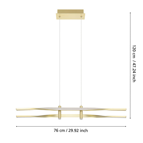 Eglo EU Colmeal Steel & Aluminium Brushed Brass LED Single Pendant