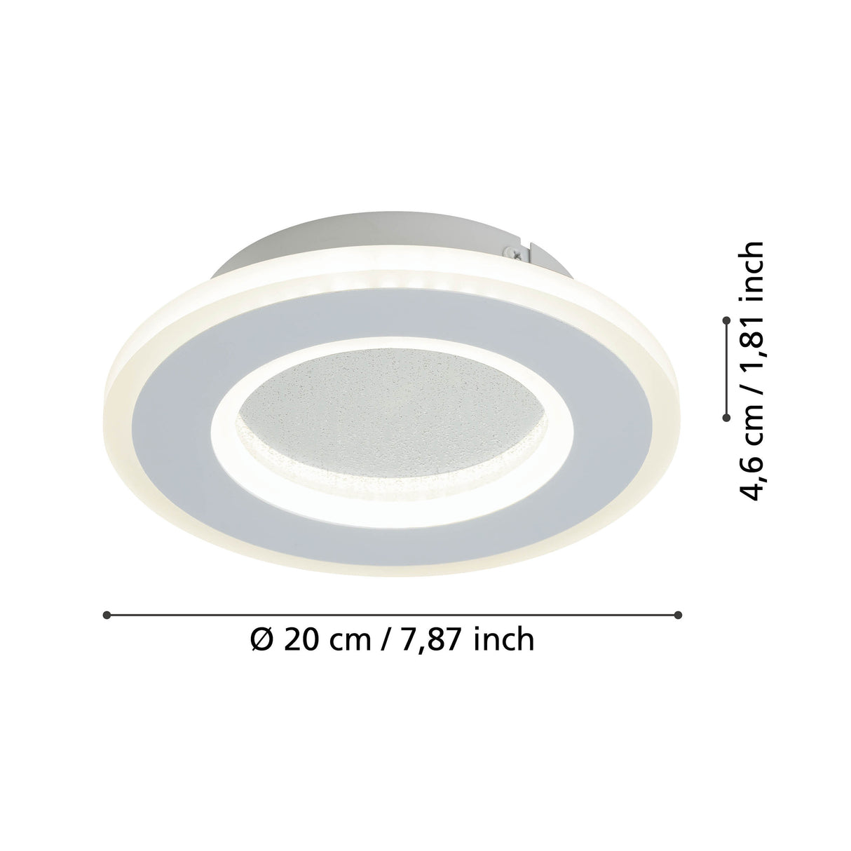 Eglo EU Macchioni LED Round White Crystal?Effect Design Indoor Wall Light