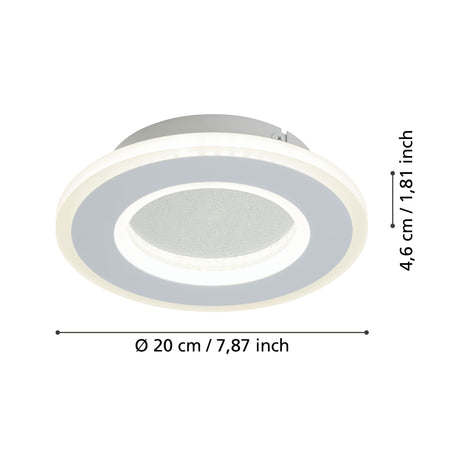 Eglo EU Macchioni LED Round White Crystal?Effect Design Indoor Wall Light