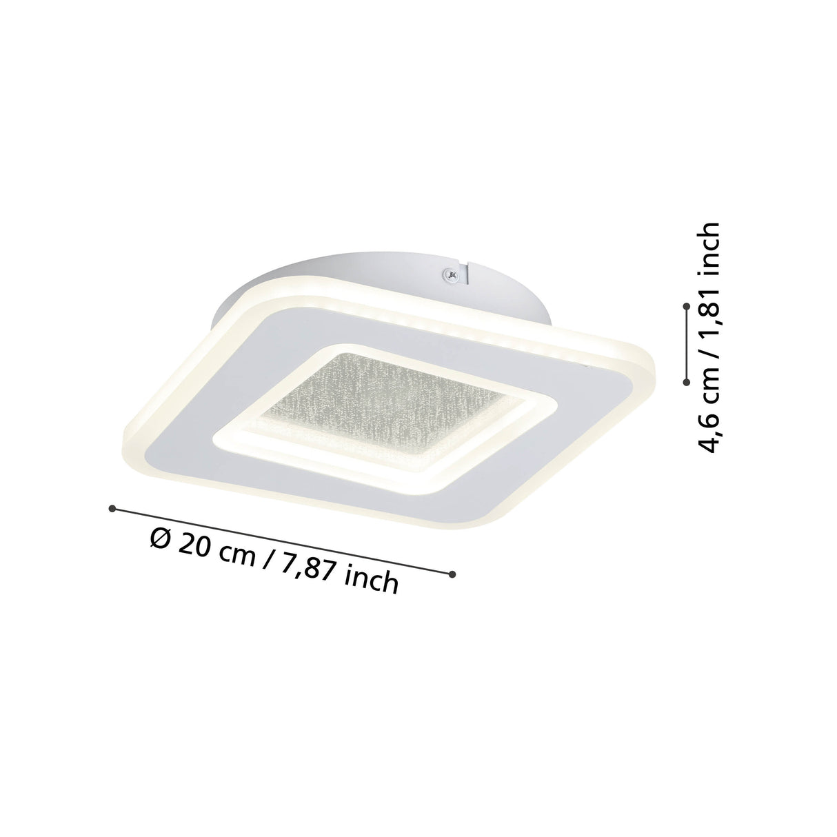 Eglo EU Macchioni LED Square White Crystal?Effect Design Indoor Wall Light