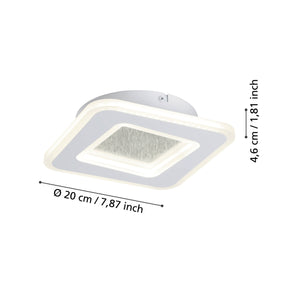 Eglo EU Macchioni LED Square White Crystal?Effect Design Indoor Wall Light