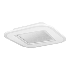 Eglo EU Macchioni LED Square Ceiling Light – White Crystal?Effect Design, Tuneable White 2700–6500K, Remote Control, 380mm Indoor Light