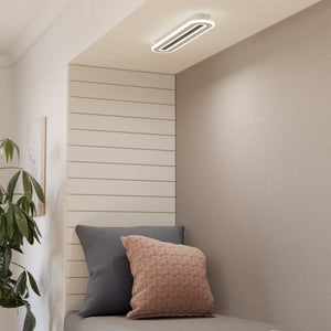 Eglo EU MACCHIONI LED Ceiling Light – White Crystal?Effect Design, Tuneable White 2700–6500K, Remote Control, 550mm Indoor Light