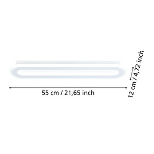 Eglo EU MACCHIONI LED Ceiling Light – White Crystal?Effect Design, Tuneable White 2700–6500K, Remote Control, 550mm Indoor Light