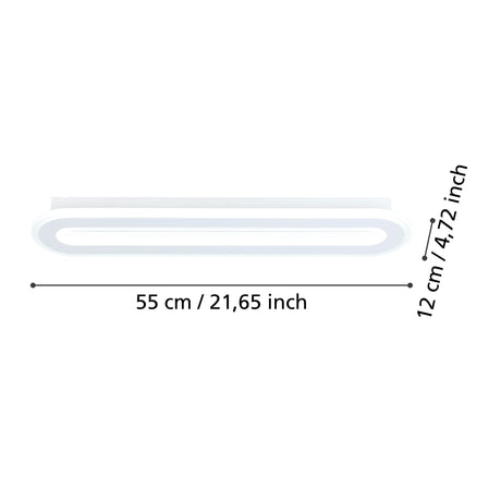 Eglo EU MACCHIONI LED Ceiling Light – White Crystal?Effect Design, Tuneable White 2700–6500K, Remote Control, 550mm Indoor Light