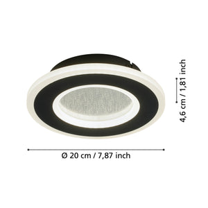 Eglo EU Macchioni LED Round Black/ White Crystal?Effect Design Indoor Wall Light