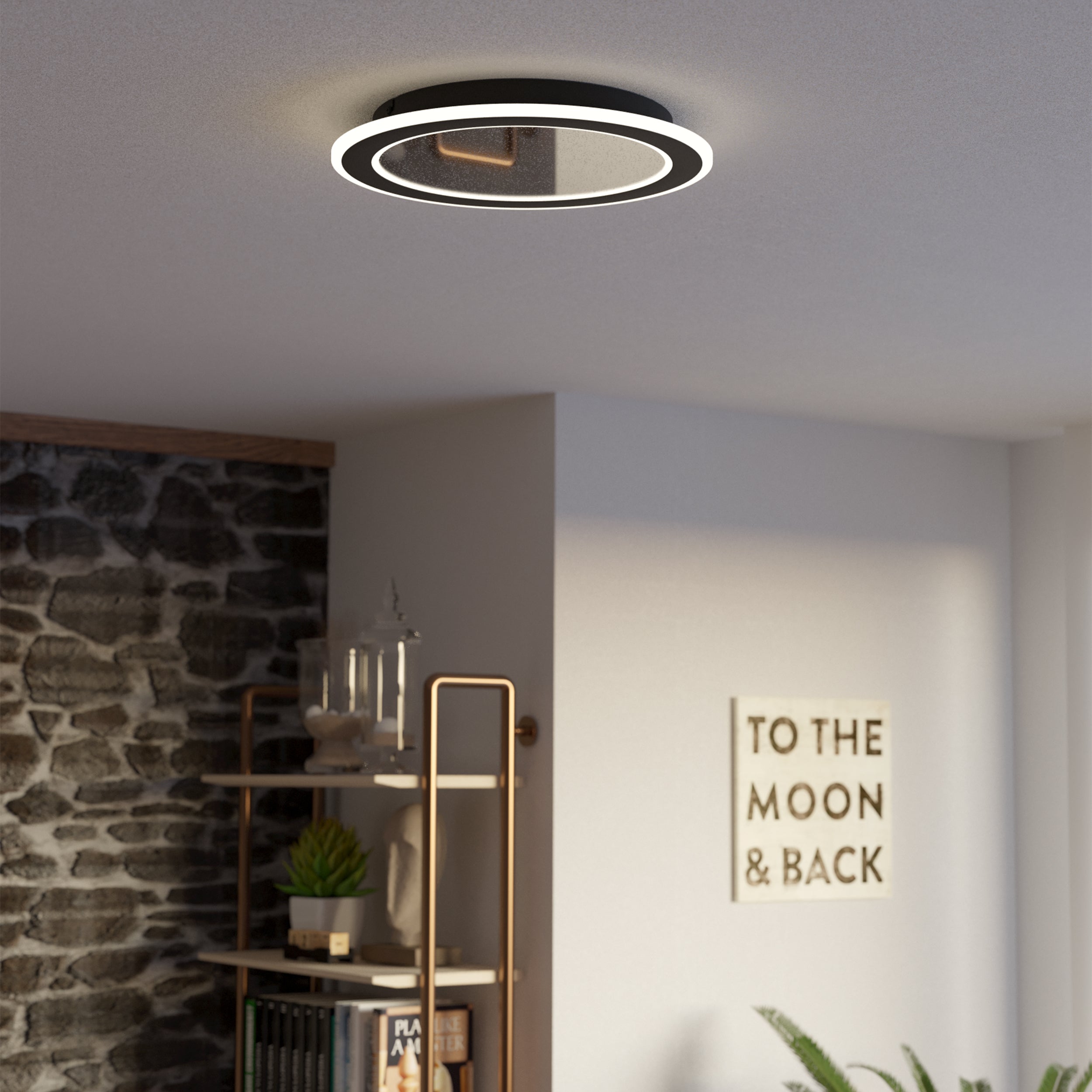 Eglo EU Luppineria Black Steel LED Contemporary Ceiling Light product image - Endon Lighting from First Light Direct with great prices and fast UK delivery
