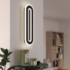 Eglo EU MACCHIONI LED Wall Light – Black & White Finish, Crystal?Effect Diffuser, 1560?lm, Indoor Lighting
