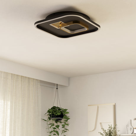 Eglo EU TIRIOLO LED Wall or Ceiling Light – Black & Gold Finish, Dual Light Output, 3250?lm, Indoor Lighting
