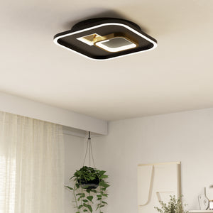 Eglo EU TIRIOLO LED Wall or Ceiling Light – Black & Gold Finish, Dual Light Output, 3250?lm, Indoor Lighting