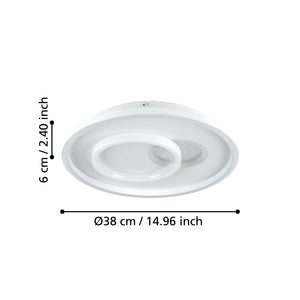 Eglo EU TIRIOLO LED Wall or Ceiling Light – White & Silver Finish, Dual Light Output, 2850?lm, Indoor Lighting