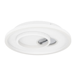 Eglo EU TIRIOLO LED Wall or Ceiling Light – White & Silver Finish, Dual Light Output, 2850?lm, Indoor Lighting