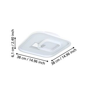 Eglo EU TIRIOLO LED Wall or Ceiling Light – White & Silver Finish, Dual Light Output, 3250?lm, Indoor Lighting