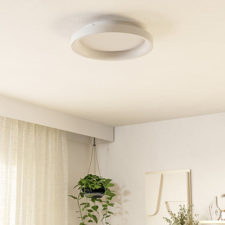 Eglo EU Loretello Steel LED Modern Ceiling Light, White
