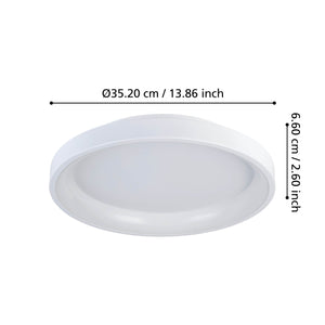 Eglo EU Loretello Steel LED Modern Ceiling Light, White