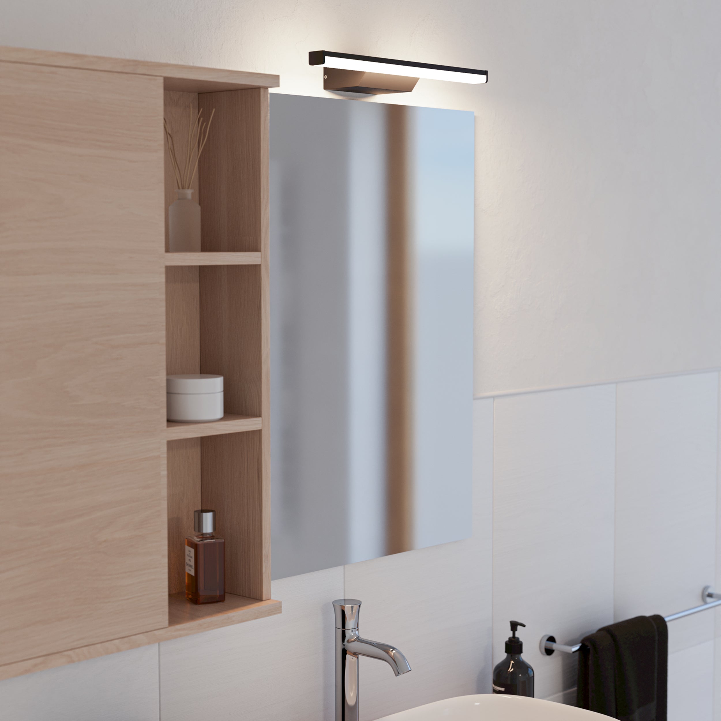 Eglo EU Regello-Z Chrome & Silver LED Smart Control Bathroom Mirror Light