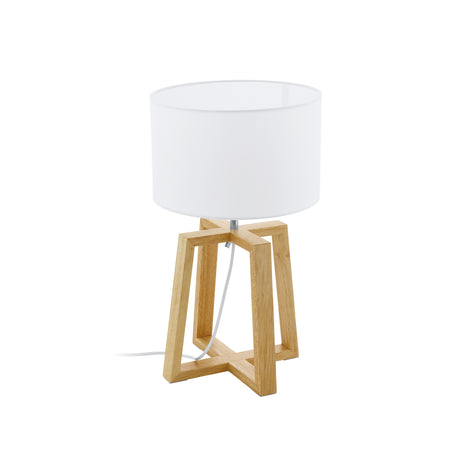 Eglo EU Chietino 1 Table Lamp – Natural Wood & Chrome