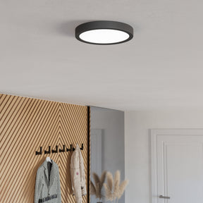 Eglo EU Fueva 6 Black LED Round Surface-Mounted Ceiling Light, 21.1cm