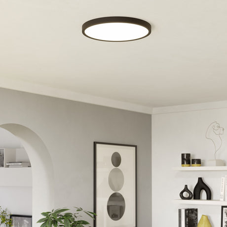 Eglo EU Fueva 6 Black LED Round Ceiling Light, 38.9cm