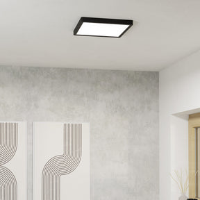 Eglo EU Fueva 6 Black LED Square Ceiling Light, 29cm