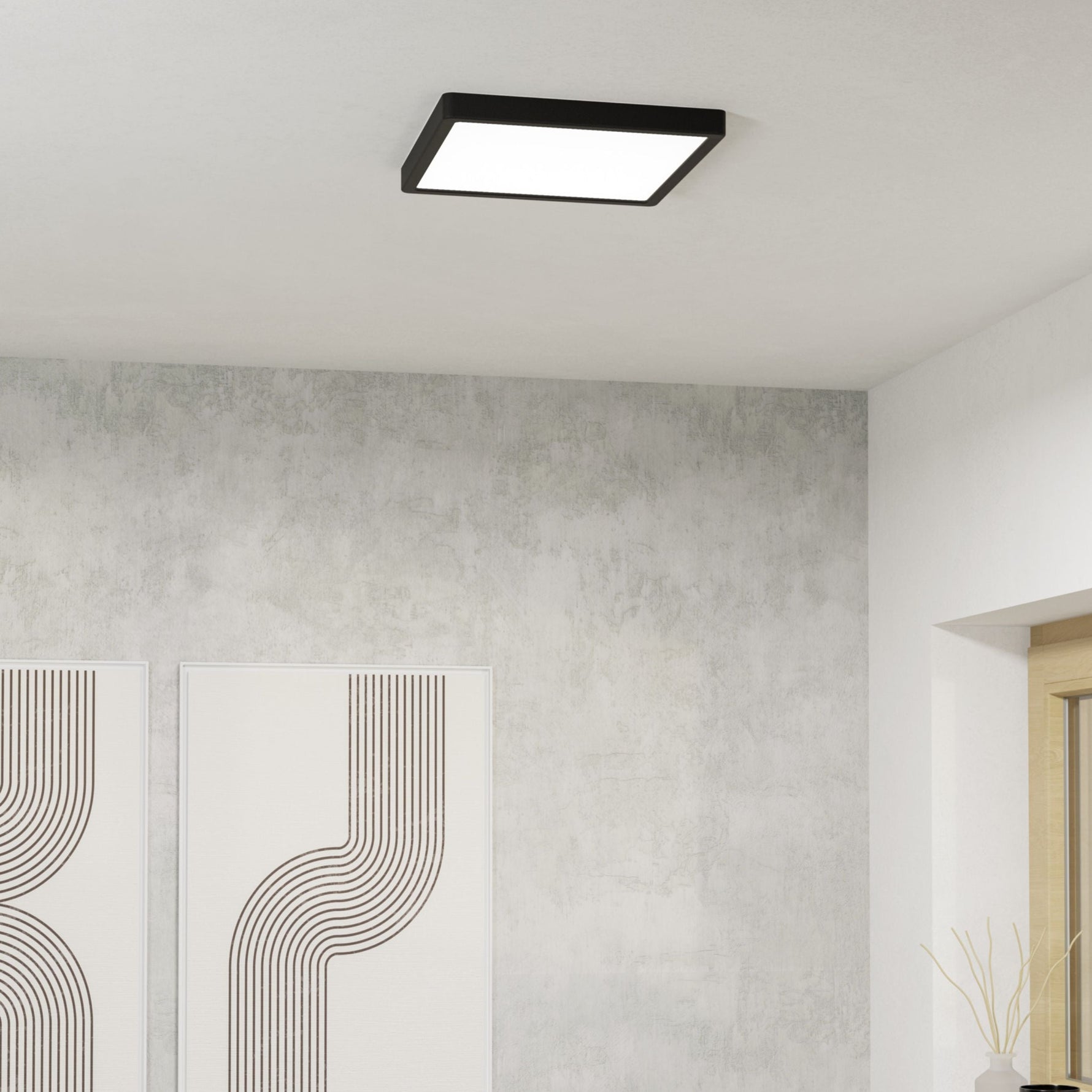 Eglo EU Fueva 6 White LED Square Ceiling Light, 39cm product image - Endon Lighting from First Light Direct with great prices and fast UK delivery