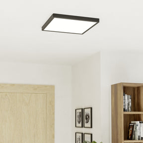 Eglo EU Fueva 6 Black LED Square Ceiling Light, 39cm