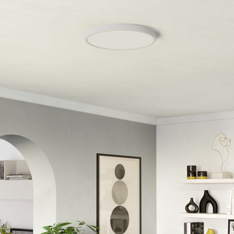 Eglo EU Fueva 6 White LED Round Ceiling Light, 38.9cm
