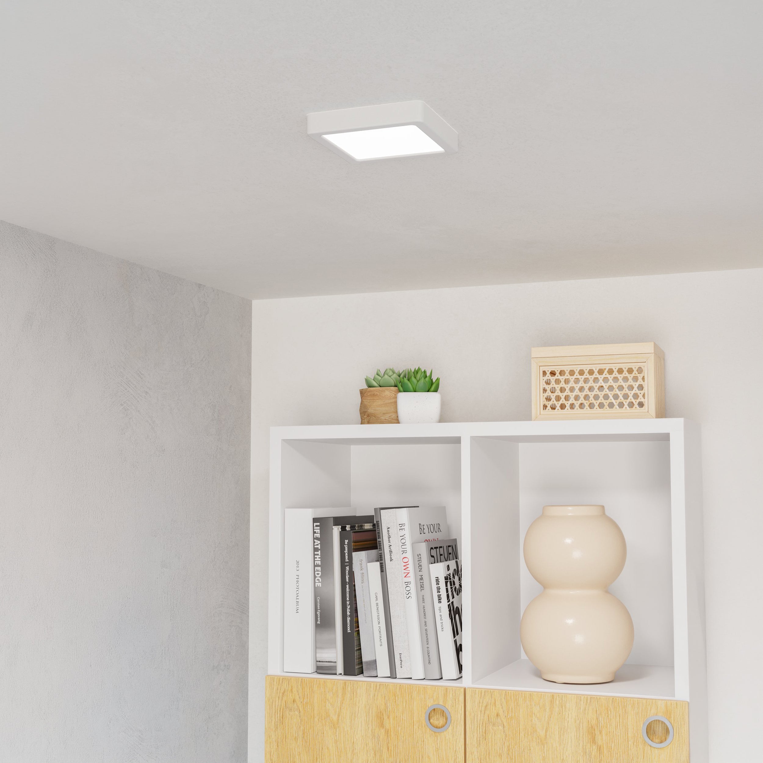 Eglo EU FAEDO?3 Outdoor LED Floodlight – White Aluminium, Motion Sensor, Daylight White, Compact IP44 Security Lighting