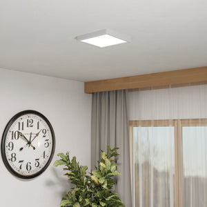 Eglo EU Fueva 6 White LED Square Surface- Mounted Ceiling Light, 22cm