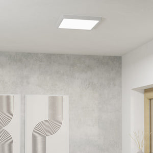 Eglo EU Fueva 6 White LED Square Ceiling Light, 29cm