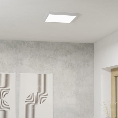 Eglo EU Fueva 6 White LED Square Ceiling Light, 29cm