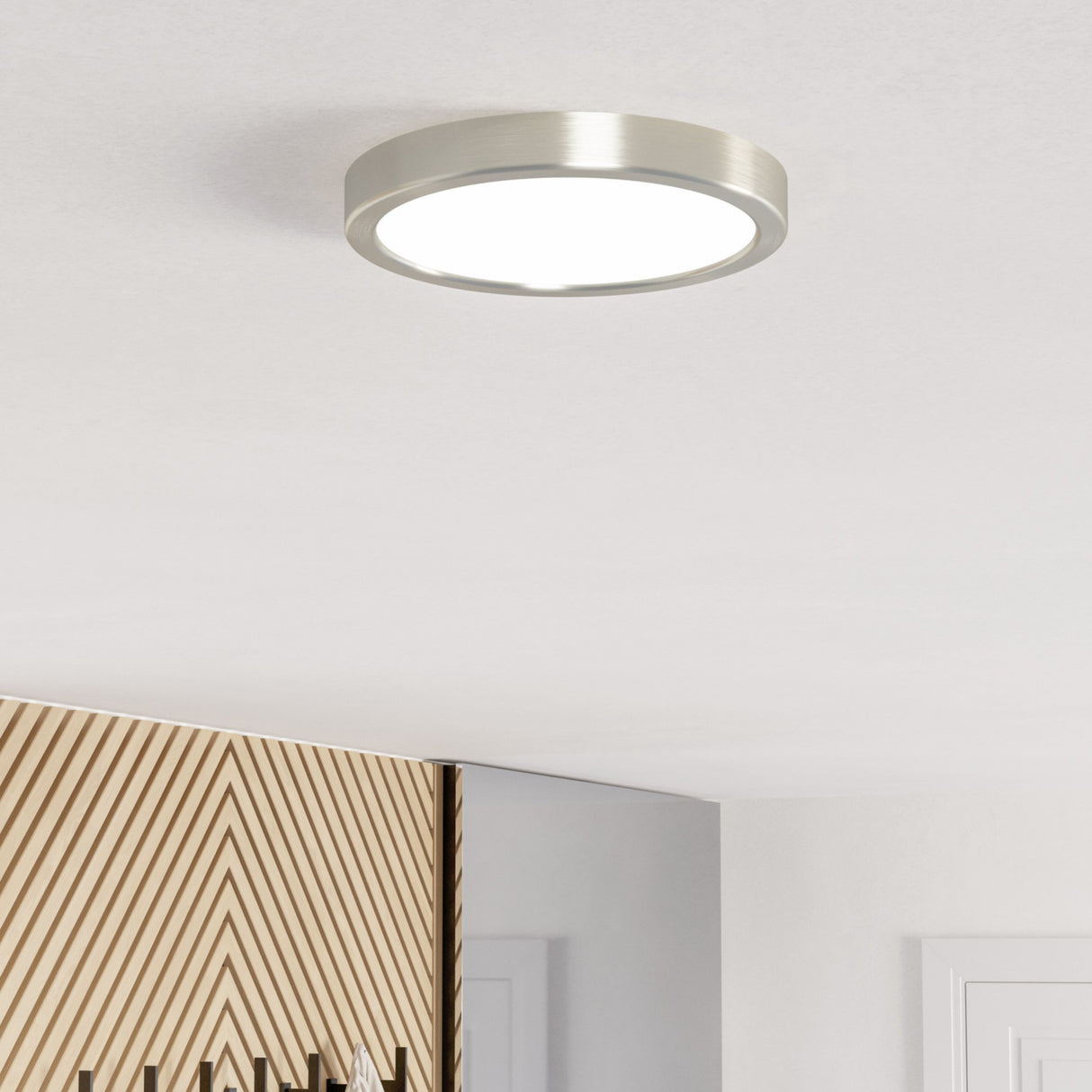 Eglo EU Fueva 6 Satin Nickel LED Round Ceiling Light, 21.1cm