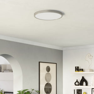 Eglo EU Fueva 6 Satin Nickel LED Round Ceiling Light, 38.9cm