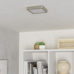 Eglo EU Fueva 6 Satin Nickel LED Square Ceiling Light, 15cm