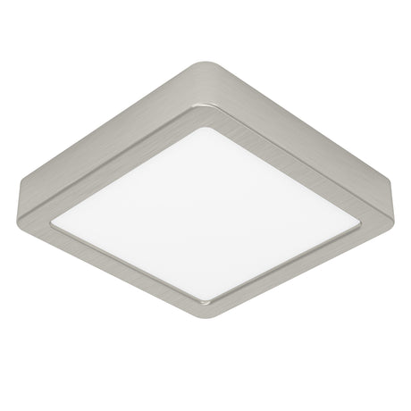 Eglo EU Fueva 6 Satin Nickel LED Square Ceiling Light, 15cm