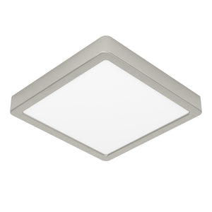 Eglo EU Fueva 6 Satin Nickel LED Square Ceiling Light, 22cm