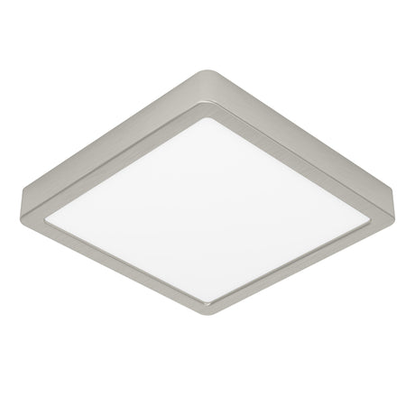 Eglo EU Fueva 6 Satin Nickel LED Square Ceiling Light, 22cm