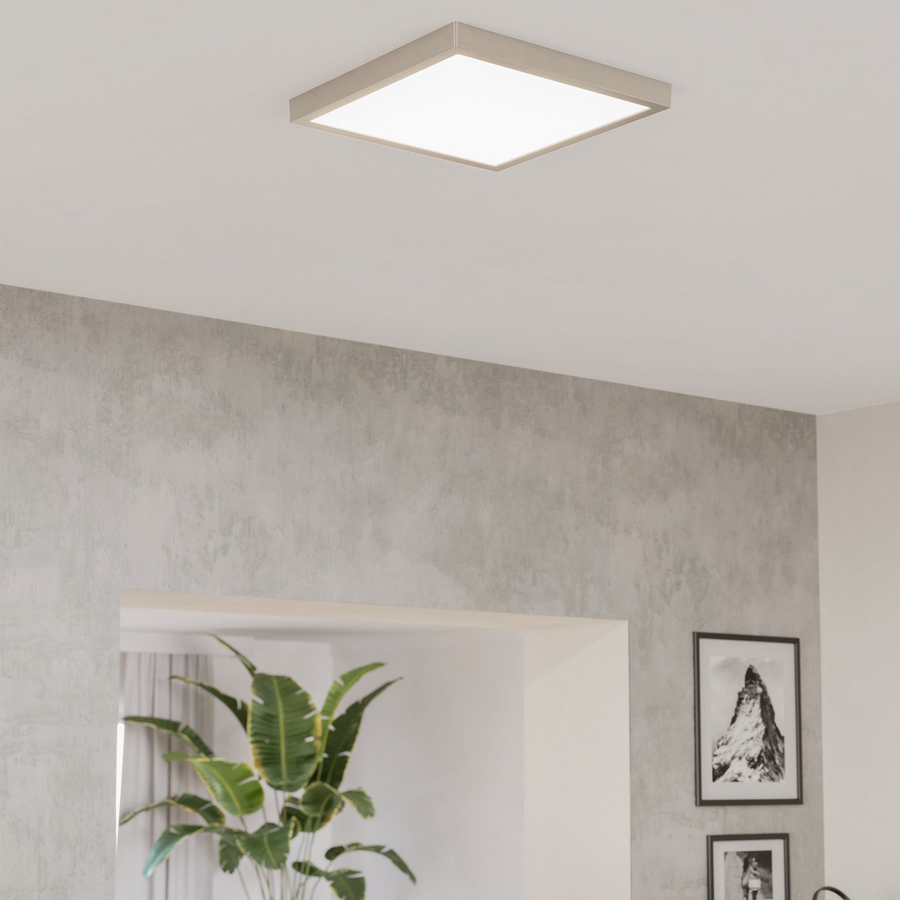 Eglo EU Fueva 6-Z Smart Control RGB IP44 Plastic Round Ceiling Light, 21.1cm Black product image - Endon Lighting from First Light Direct with great prices and fast UK delivery