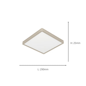 Eglo EU Fueva 6 Satin Nickel LED Sqaure Ceiling Light, 29cm