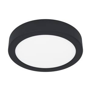 Eglo EU Fueva 6 IP44 LED CCT Plastic Ceiling Light, (D) 16.6cm Black