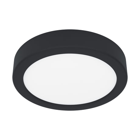 Eglo EU Fueva 6 IP44 LED CCT Plastic Ceiling Light, (D) 16.6cm Black