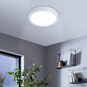 Eglo EU Fueva 6 LED Ceiling Light White Round Ultra?Slim Profile 211mm