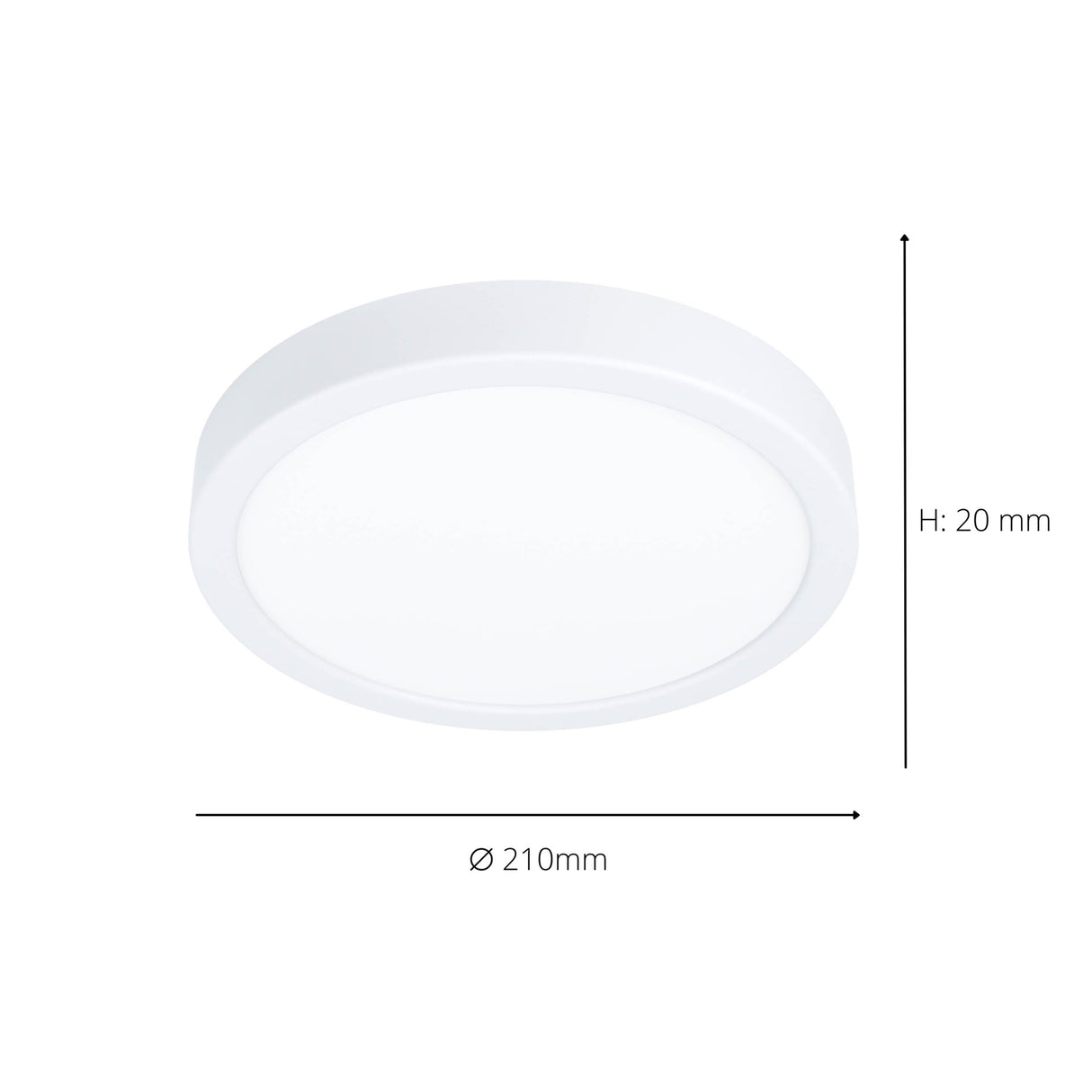 Eglo EU Fueva 6 LED Ceiling Light White Round Ultra?Slim Profile 211mm
