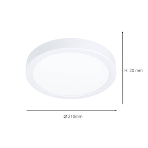 Eglo EU Fueva 6 LED Ceiling Light White Round Ultra?Slim Profile 211mm